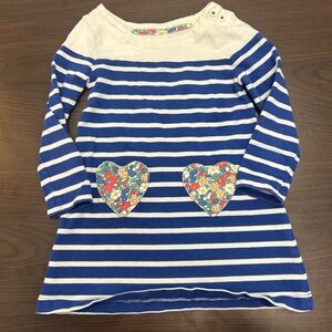 Mini Biden Girls Striped Flower Pocket Dress